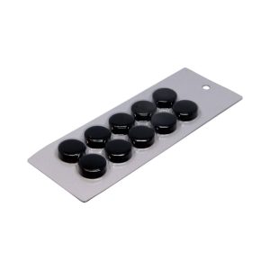 Small Black Magnetic Discs | Card of 10