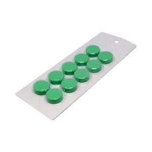 Small Green Magnetic Discs | Card of 10