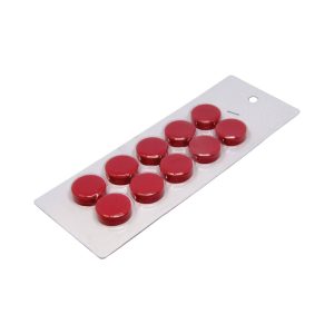 Small Red Magnetic Discs | Card of 10