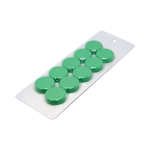 Large Green Magnetic Discs | Card of 10