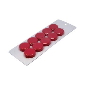 Large Red Magnetic Discs | Card of 10