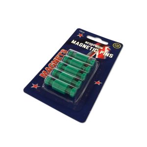 Small Green Neodymium Pin Magnets | Card of 10
