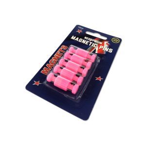 Small Pink Neodymium Pin Magnets | Card of 10