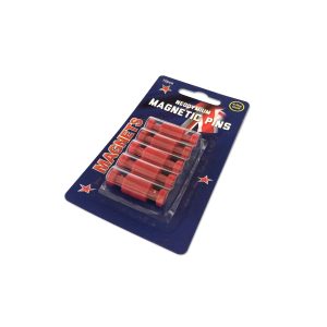 Small Red Neodymium Pin Magnets | Card of 10