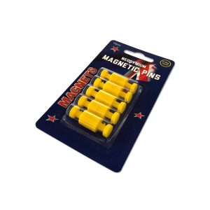 Small Yellow Neodymium Pin Magnets | Card of 10